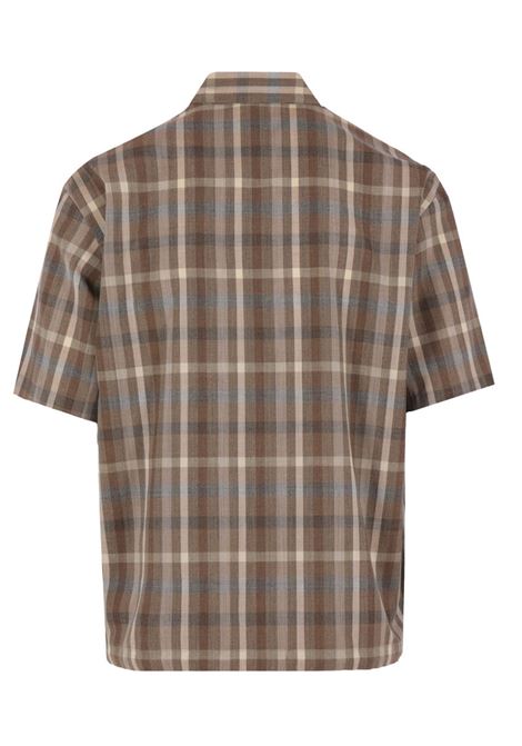 camicia h/s uomo marrone AURALEE | A26SS02TCTOP BROWN CHECK